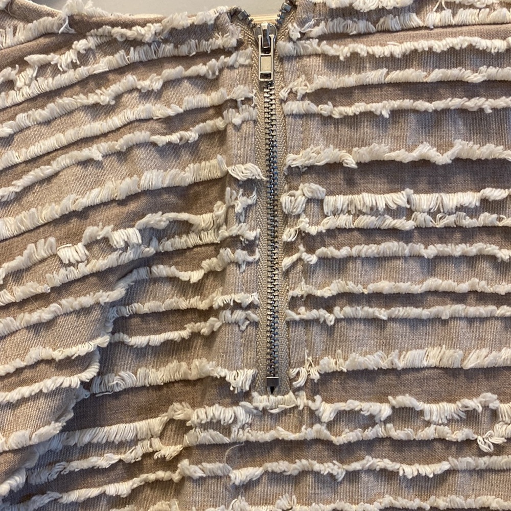 Moon River Tan Striped Festival Fringed Sleeve Top - Picture 8 of 8